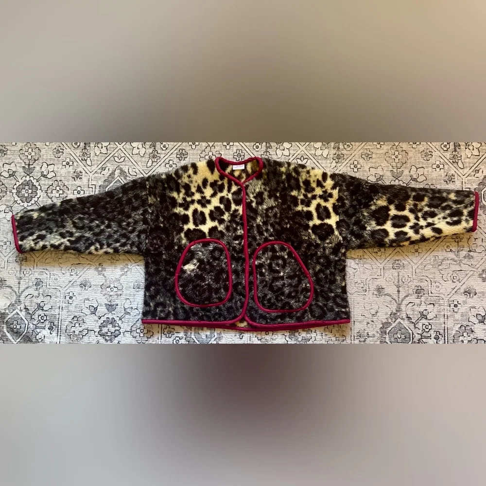 Handmade Vintage Cheetah Print Blanket Jacket - Picture 4 of 9